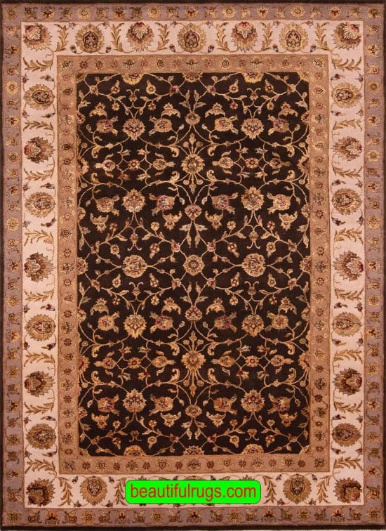 Tabriz Design Rug, Brown and Gold Color Rug, size 6x9.1