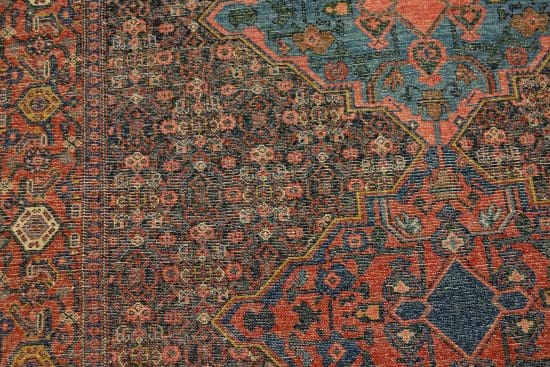 Antique Rug, Hand knotted Persian Senneh Rug, Vegetable Dyed Rug