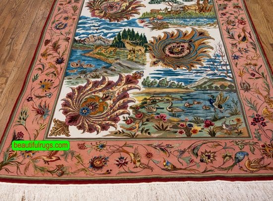 Magnificent Persian Tabriz rug, multicolor, finest wool and rug. Size 5x8.5