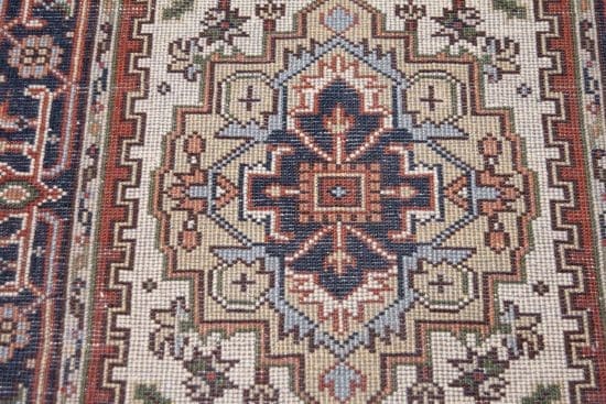 Inexpensive area rugs, hand knotted wool area rug from India in beige and rust colors. Size 3.4x5.